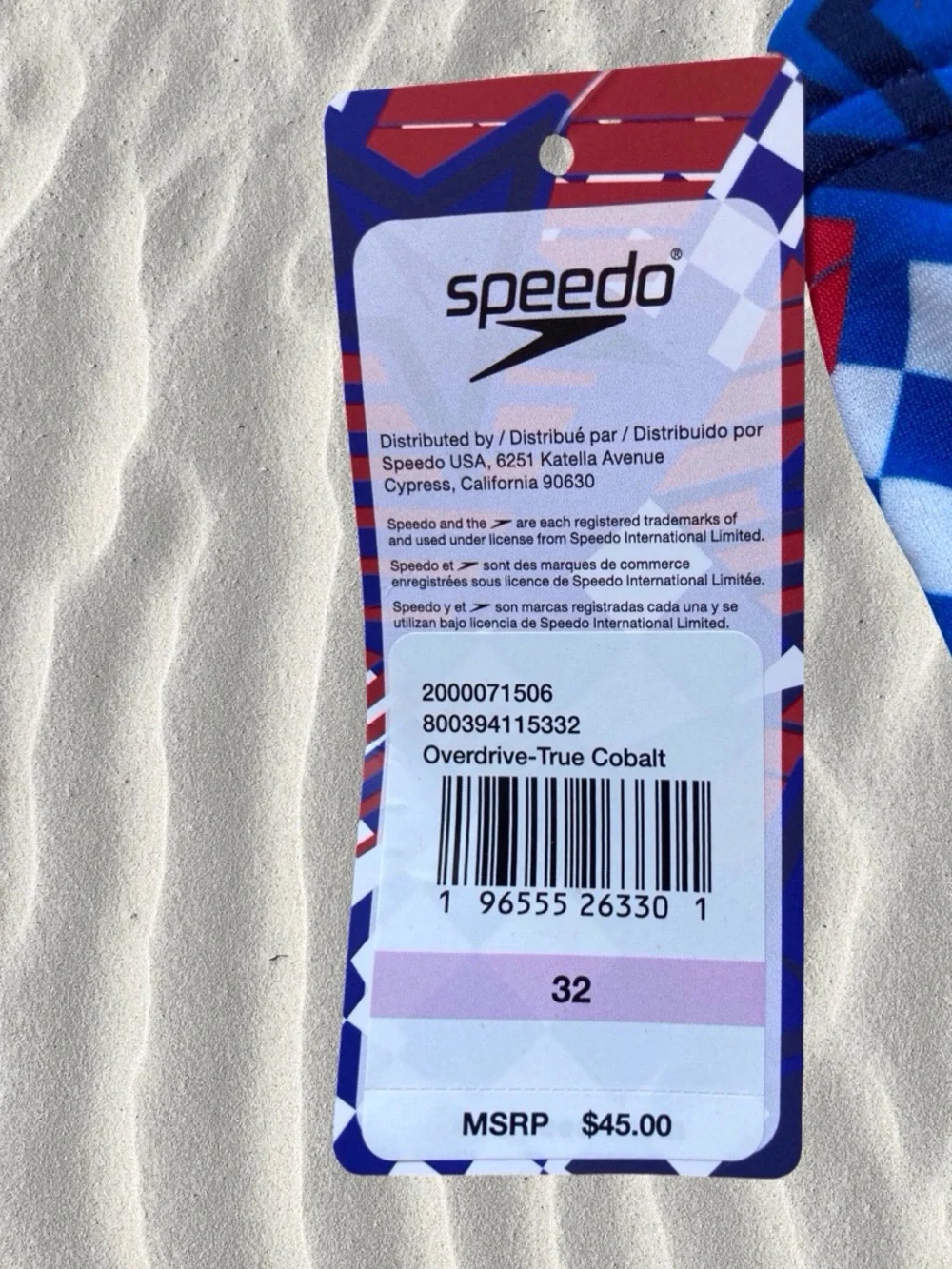 Speedo Overdrive Brief | Size 32 | True Cobalt | Red White Blue Stars NWT